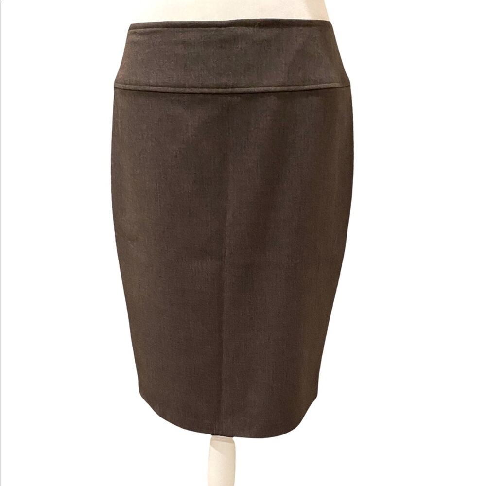 Tribella Taupe Brown Pencil Skirt with‎ Pleating Detail Size 6P